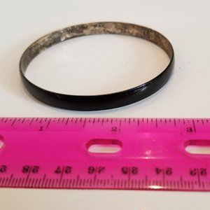 Black Enamel Bangle Bracelet